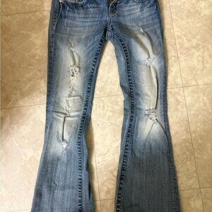 Miss Me Blue Flare Wide Leg Jeans